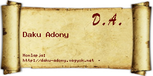 Daku Adony névjegykártya